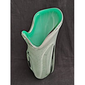 Svensk mintgr�n vintage glasvase