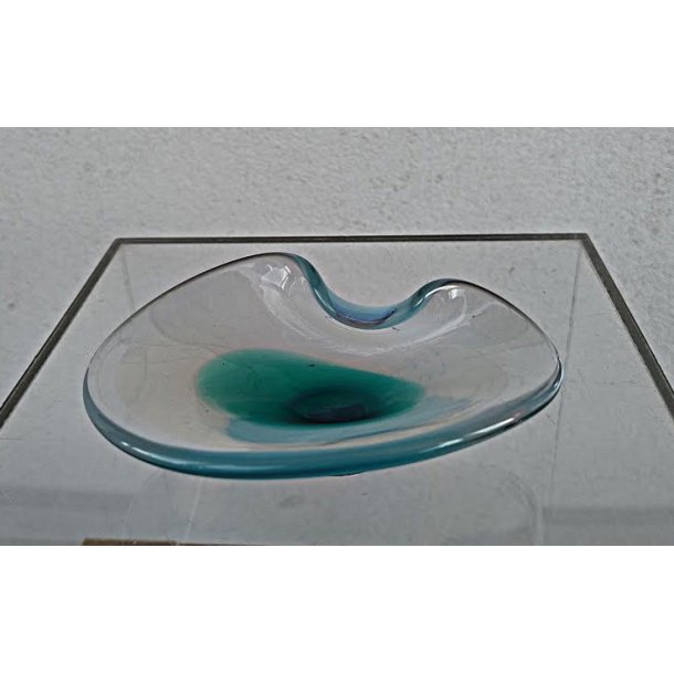 Gr�n-turkis vintage glassk�l