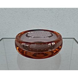 Rosa / orange vintage glassk�l med bobler