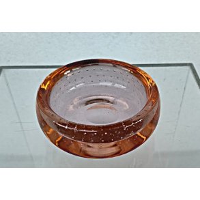 Rosa / orange vintage glassk�l med bobler