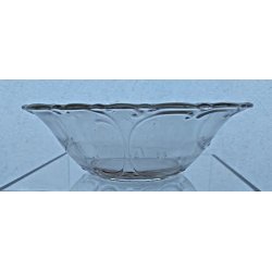 Vintage glassk�le med b�lget kant