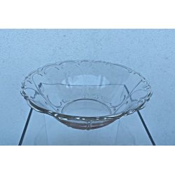 Vintage glassk�le med b�lget kant