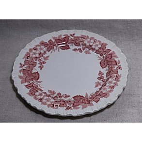 R�d Engelsk Wedgwood fajance frokosttallerken