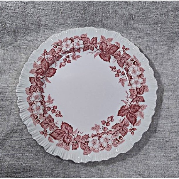 R�d Engelsk Wedgwood fajance kagetallerken