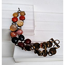 Vintage armb�nd med farvede agater