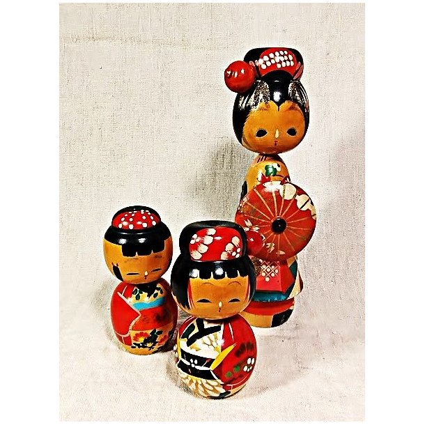 Japanske Kokeshi vintage dukker