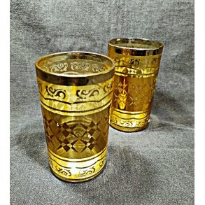 2 stk. glas med guldprint