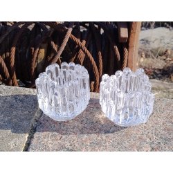 Kosta Boda Polar glas fyrfads- og lysestage