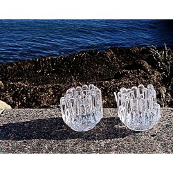 Kosta Boda Polar glas fyrfads- og lysestage