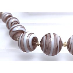 Klassisk Murano vintage halsk�de med stribede perler