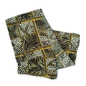Gr�nt vintage t�rkl�de med patchwork og dyreprint