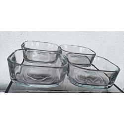 4 firkantede glassk�le