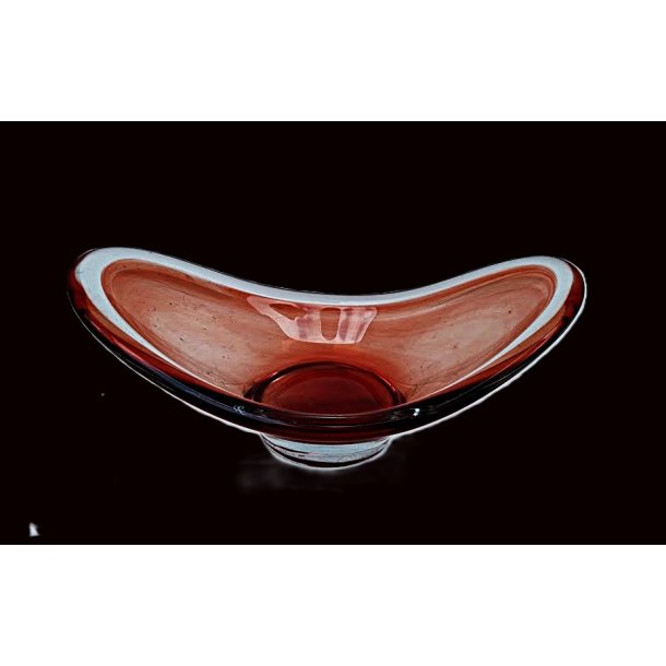 R�d svensk vintage glassk�l