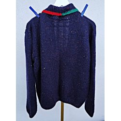 H�ndstrikket m�rkebl� vintage cardigan