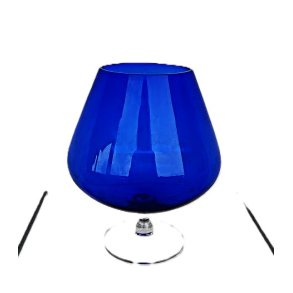 Koboltbl� vintage ballonglas
